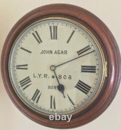 Antique Eight Day Rare High Quality LYR Railway Clock, Two Year Guarantee