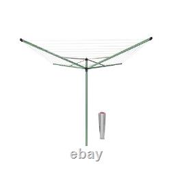 Brabantia 50m Topspinner Rotary with 45mm Metal Ground Spike Leaf Green