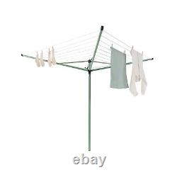 Brabantia 50m Topspinner Rotary with 45mm Metal Ground Spike Leaf Green