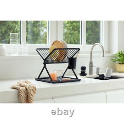Brabantia Sink Side Foldable Dish Rack, Medium, Dark Grey
