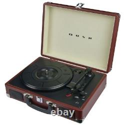 Bush Classic Portable Turntable Vinyl Record Player Brown 1 Year Guarantee