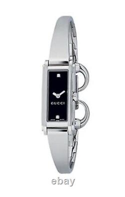 Gucci Silver Bangle Watch? 2 Diamond Set Crystal Glass? RRP £535? Guaranteed