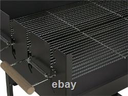 Home Deluxe Rectangle Steel Party Charcoal BBQ Black Free 1 Year Guarantee