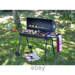 Home Extra Large Charcoal Oil Drum BBQ Black Free 1 Year Guarantee