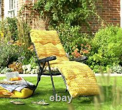 Home Folding Metal Sun Lounger Yellow 1 Year Guarantee