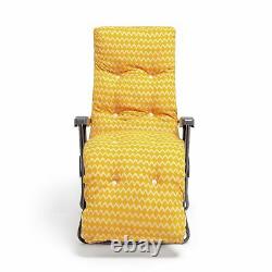 Home Folding Metal Sun Lounger Yellow 1 Year Guarantee