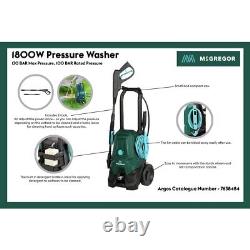 McGregor 1800w Pressure Washer Green 1 Year Guarantee