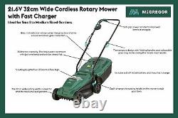 McGregor MCR2132 32cm Cordless Rotary Lawnmower 21.6V 1 Year Guarantee
