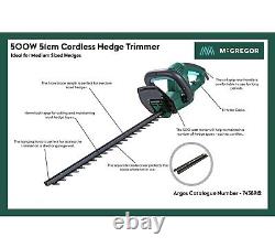 McGregor MEH5051 51cm Corded Hedge Trimmer 500W Free 1 Year Guarantee