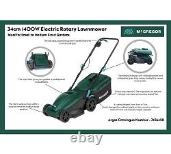 McGregor MER1434 34cm Corded Rotary Lawnmower 1400W 1 Year Guarantee