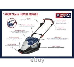 Spear & Jackson 33cm Hover Collect Lawnmower 1700W 1 Year Guarantee