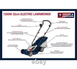 Spear & Jackson S1232ER 32cm Corded Rotary Lawnmower 1200W 1 Year Guarantee