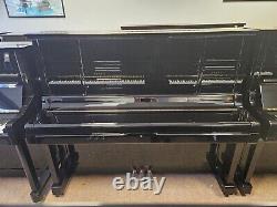 YAMAHA UX3 Upright Piano. Black, Made in Japan 1989. LITTLE & LAMPERT PIANOS