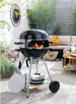 Barbecue au charbon de bois avec four à pizza pour la maison noir PDSF 84,99 £ Garantie d'un an