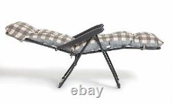 Chaise de jardin inclinable pliable gris avec garantie d'un an