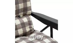 Chaise de jardin inclinable pliable gris avec garantie d'un an