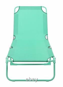 Chaise longue pliante en métal pour le jardin Teal avec garantie gratuite d'un an