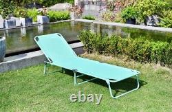 Chaise longue pliante en métal pour le jardin Teal avec garantie gratuite d'un an