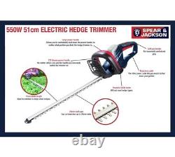 Spear & Jackson S5551eh 51cm Corded Hedge Trimmer 550w Garantie De 1 An