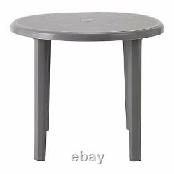 Table de jardin ronde 4 places gris clair avec garantie gratuite d'un an